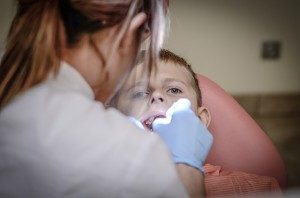 young boy at a dentist appointment